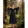image:imageScarlet Darkness Renaissance Dress Women Peasant Medieval Costume Off Shoulder Maxi Dresses with PocketsBlack