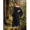 image:imageScarlet Darkness Renaissance Dress Women Peasant Medieval Costume Off Shoulder Maxi Dresses with PocketsBlack
