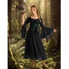 image:imageScarlet Darkness Renaissance Dress Women Peasant Medieval Costume Off Shoulder Maxi Dresses with PocketsBlack