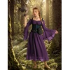 image:imageScarlet Darkness Renaissance Dress Women Peasant Medieval Costume Off Shoulder Maxi Dresses with PocketsDark Purple