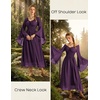 image:imageScarlet Darkness Renaissance Dress Women Peasant Medieval Costume Off Shoulder Maxi Dresses with PocketsDark Purple