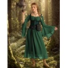 image:imageScarlet Darkness Renaissance Dress Women Peasant Medieval Costume Off Shoulder Maxi Dresses with PocketsEden Green