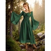 image:imageScarlet Darkness Renaissance Dress Women Peasant Medieval Costume Off Shoulder Maxi Dresses with PocketsEden Green