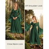 image:imageScarlet Darkness Renaissance Dress Women Peasant Medieval Costume Off Shoulder Maxi Dresses with PocketsEden Green