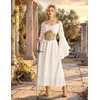 image:imageScarlet Darkness Renaissance Dress Women Peasant Medieval Costume Off Shoulder Maxi Dresses with PocketsWhite