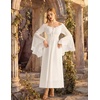 image:imageScarlet Darkness Renaissance Dress Women Peasant Medieval Costume Off Shoulder Maxi Dresses with PocketsWhite