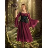 image:imageScarlet Darkness Renaissance Dress Women Peasant Medieval Costume Off Shoulder Maxi Dresses with PocketsWine