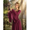 image:imageScarlet Darkness Renaissance Dress Women Peasant Medieval Costume Off Shoulder Maxi Dresses with PocketsWine