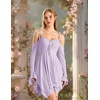image:imageScarlet Darkness Tie Shoulder Flare Sleeve Renaissance Witch Fairy Dress  tie shoulder dress with drawstring Vneck flared sleeve side pocket medium stretch layered handkerchief hem knit fabricLight Lilac