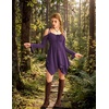 image:imageScarlet Darkness Tie Shoulder Flare Sleeve Renaissance Witch Fairy Dress  tie shoulder dress with drawstring Vneck flared sleeve side pocket medium stretch layered handkerchief hem knit fabricDeep Purple