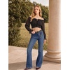 image:imageScarlet Darkness Women Off the Shoulder Crop Tops Long Sleeve Shirt Blouse  Lantern Sleeve Tie Back Elastic Neckline Ideal for Casual Boho Vacation Ren Faire Pirate PartyBlack