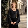image:imageScarlet Darkness Women Renaissance Corset Bell Sleeve Off Shoulder Tops  Ruched Slim Fit Peasant BlousePirate Ren Faire ShirtBlack