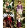 image:imageScarlet Darkness Women Renaissance Corset Bell Sleeve Off Shoulder Tops  Ruched Slim Fit Peasant BlousePirate Ren Faire ShirtEden Green