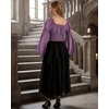 image:imageScarlet Darkness Women Renaissance Corset Bell Sleeve Off Shoulder Tops  Ruched Slim Fit Peasant BlousePirate Ren Faire ShirtLilac
