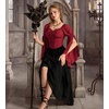 image:imageScarlet Darkness Women Renaissance Corset Bell Sleeve Off Shoulder Tops  Ruched Slim Fit Peasant BlousePirate Ren Faire ShirtWine