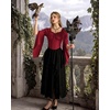 image:imageScarlet Darkness Women Renaissance Corset Bell Sleeve Off Shoulder Tops  Ruched Slim Fit Peasant BlousePirate Ren Faire ShirtWine