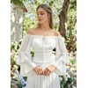 image:imageScarlet Darkness Women Renaissance Shirt Off Shoulder Bell Sleeve Tops  Smocked Waist Crop Tops Layered Bell Sleeve Ideal for Peasant Pirate Ren FaireWhite