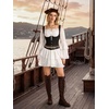 image:imageScarlet Darkness Women Renaissance Shirt Off Shoulder Bell Sleeve Tops  Smocked Waist Crop Tops Layered Bell Sleeve Ideal for Peasant Pirate Ren FaireWhite