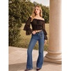 image:imageScarlet Darkness Women Renaissance Shirt Off Shoulder Bell Sleeve Tops  Smocked Waist Crop Tops Layered Bell Sleeve Ideal for Peasant Pirate Ren FaireBrown