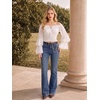 image:imageScarlet Darkness Women Renaissance Shirt Off Shoulder Bell Sleeve Tops  Smocked Waist Crop Tops Layered Bell Sleeve Ideal for Peasant Pirate Ren FaireWhite