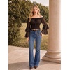 image:imageScarlet Darkness Women Renaissance Shirt Off Shoulder Bell Sleeve Tops  Smocked Waist Crop Tops Layered Bell Sleeve Ideal for Peasant Pirate Ren FaireBrown