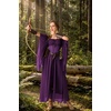 image:imageScarlet Darkness Womens Corset Waist Renaissance Fairycore Costume Dress  Chiffon dress with adjustable straps flutter bell sleeves corset laceup waist smocked back left zip side pocketsDeep Purple