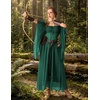 image:imageScarlet Darkness Womens Corset Waist Renaissance Fairycore Costume Dress  Chiffon dress with adjustable straps flutter bell sleeves corset laceup waist smocked back left zip side pocketsEden Green
