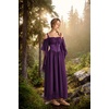 image:imageScarlet Darkness Womens Corset Waist Renaissance Fairycore Costume Dress  Chiffon dress with adjustable straps flutter bell sleeves corset laceup waist smocked back left zip side pocketsDeep Purple