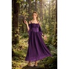 image:imageScarlet Darkness Womens Corset Waist Renaissance Fairycore Costume Dress  Chiffon dress with adjustable straps flutter bell sleeves corset laceup waist smocked back left zip side pocketsDeep Purple
