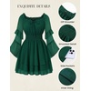 image:imageScarlet Darkness Womens Off Shoulder Long Sleeve Mini Dress  Renaissance pirate fairy flowy casual Ruffle hem smocked waist lined side pockets Daily wear versatileEmerald Green