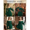 image:imageScarlet Darkness Womens Off Shoulder Long Sleeve Mini Dress  Renaissance pirate fairy flowy casual Ruffle hem smocked waist lined side pockets Daily wear versatileEmerald Green