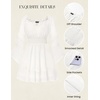 image:imageScarlet Darkness Womens Off Shoulder Long Sleeve Mini Dress  Renaissance pirate fairy flowy casual Ruffle hem smocked waist lined side pockets Daily wear versatileWhite