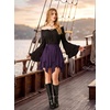 image:imageScarlet Darkness Womens Renaissance Pirate Skirt Asymmetrical Mini Skirts  Layered Hem Adjustable Drawcord High Waist Lined Soft Breathable Ideal for Ren Faire Cosplay Concerts Casual Y2kPurple