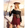 image:imageScarlet Darkness Womens Renaissance Pirate Skirt Asymmetrical Mini Skirts  Layered Hem Adjustable Drawcord High Waist Lined Soft Breathable Ideal for Ren Faire Cosplay Concerts Casual Y2kRed