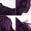 image:imageScarlet Darkness Womens Renaissance Tops OffShoulder Bell Sleeve Shirts  Chiffon Smocked Waist Batwing Sleeve Suitable for Ren Faire Pirate Steampunk PartyDeep Purple