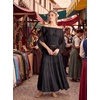 image:imageScarlet Darkness Womens Renaissance Tops OffShoulder Bell Sleeve Shirts  Chiffon Smocked Waist Batwing Sleeve Suitable for Ren Faire Pirate Steampunk PartyBlack