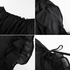 image:imageScarlet Darkness Womens Renaissance Tops OffShoulder Bell Sleeve Shirts  Chiffon Smocked Waist Batwing Sleeve Suitable for Ren Faire Pirate Steampunk PartyBlack