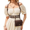 image:imageSCARLET DARKNESS Renaissance Belt Pouch Women Halloween Pirate Accessories Medieval Viking Leather Bag BlackSepia