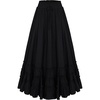 image:imageScarlet Darkness Maxi Skirts for Women Renaissance High Waist Long Skirt  Flowy ALine Boho Ruffle Pockets Elastic Waistband Lined Soft Breathable Ren Faire Cosplay Casual VacationBlack