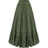 image:imageScarlet Darkness Maxi Skirts for Women Renaissance High Waist Long Skirt  Flowy ALine Boho Ruffle Pockets Elastic Waistband Lined Soft Breathable Ren Faire Cosplay Casual VacationGreen