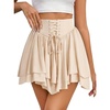 image:imageScarlet Darkness Mini Skirt for Women Renaissance Pirate Layered Skirts  layered asymmetrical hem high waist pockets flowy breathable  renaissance fairs pirate festivals cosplay daily wearApricot