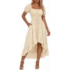 image:imageScarlet Darkness Renaissance Costume Women High Low Summer Corset Dress  Ideal for Halloween Ren Faire Pirate Party Pockets Puff Short Sleeve Lacing Square NeckOff Shoulder For Adult LadiesApricot