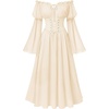 image:imageScarlet Darkness Renaissance Costume Women Off Shoulder Corset Dress Long Sleeve Fairy Maxi DressesOyster White