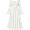 image:imageScarlet Darkness Renaissance Costume Women Off Shoulder Corset Dress Long Sleeve Fairy Maxi DressesWhite