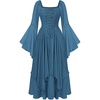 image:imageScarlet Darkness Renaissance Costume Women Ren Faire Dress Fairy Dresses  Chiffon fabric bell sleeve double hem Ideal for pirate cosplay witch party medieval vintage event halloweenDeep Peacock Blue