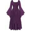 image:imageScarlet Darkness Renaissance Costume Women Ren Faire Dress Fairy Dresses  Chiffon fabric bell sleeve double hem Ideal for pirate cosplay witch party medieval vintage event halloweenCrown Jewel Purple