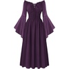 image:imageScarlet Darkness Renaissance Dress Women Peasant Medieval Costume Off Shoulder Maxi Dresses with PocketsDark Purple