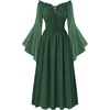image:imageScarlet Darkness Renaissance Dress Women Peasant Medieval Costume Off Shoulder Maxi Dresses with PocketsEden Green