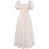 image:imageScarlet Darkness Women 2026 Floral Dress Cottagecore Cotton Dresses Short Sleeve Square Neck Smocked Dress