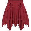 image:imageScarlet Darkness Womens Renaissance Pirate Skirt Asymmetrical Mini Skirts  Layered Hem Adjustable Drawcord High Waist Lined Soft Breathable Ideal for Ren Faire Cosplay Concerts Casual Y2kRed
